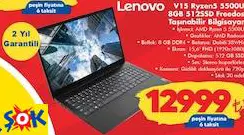LENOVO V15 RYZEN5 5500U 8GB 512SSD FREEDOS TAŞINABİLİR/LAPTOP/DİZÜSTÜ BİLGİSAYAR